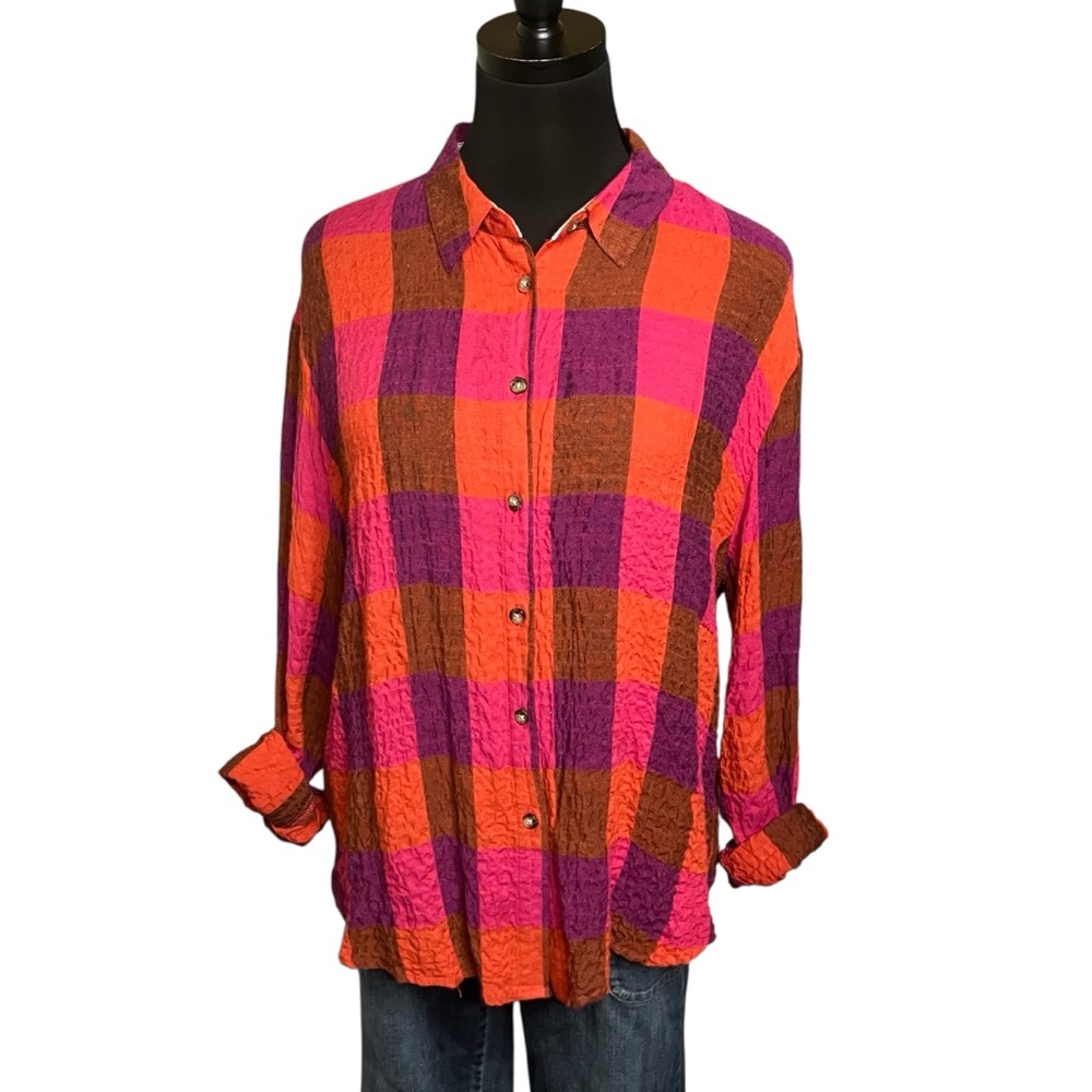 Jane & Delancey Vivid Button Down Shirt Size Medium